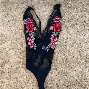 Windsor floral/lace bodysuit